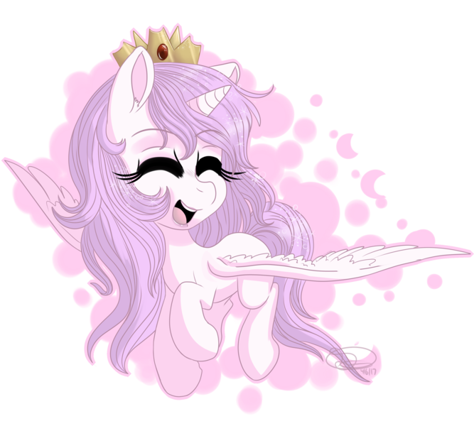 Size: 3000x2700 | Tagged: safe, artist:mimkage, derpibooru import, princess celestia, alicorn, pony, crown, cute, cutelestia, eyes closed, female, filly, jewelry, open mouth, regalia, simple background, smiling, solo, spread wings, transparent background, wings, younger