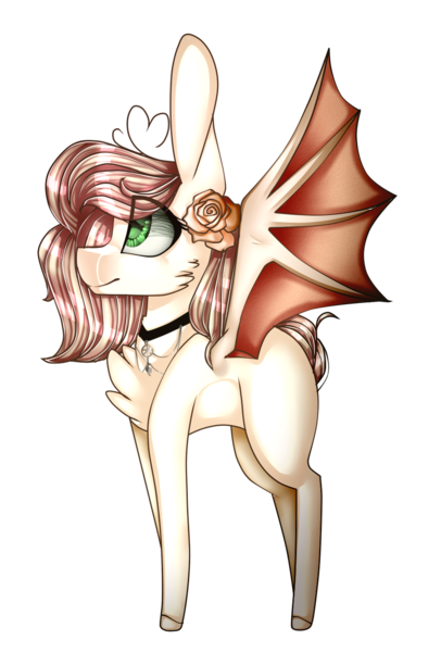 Size: 909x1345 | Tagged: safe, artist:xxmissteaxx, derpibooru import, oc, oc:winter rose, unofficial characters only, bat pony, pony, chest fluff, female, mare, simple background, solo, transparent background