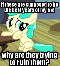 Size: 200x220 | Tagged: 5-year-old, cute, derpibooru import, edit, edited screencap, female, filly, foal, for whom the sweetie belle toils, frown, image macro, leaning, meme, mint flower, sad, safe, screencap, season 4, solo, worried