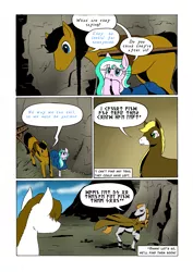 Size: 905x1280 | Tagged: safe, artist:darkhestur, derpibooru import, oc, oc:dark, oc:dustlight, unofficial characters only, astist:darkhestur, braid, cape, cart, cloak, clothes, comic, dialogue, horseshoes, norse horses, panels, runes, translation