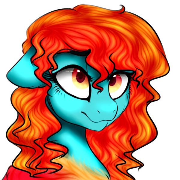 Size: 4000x4000 | Tagged: safe, artist:havoxious, derpibooru import, oc, oc:stormence, unofficial characters only, pony, female, looking at you, mare, orange eyes, solo, wavy mane