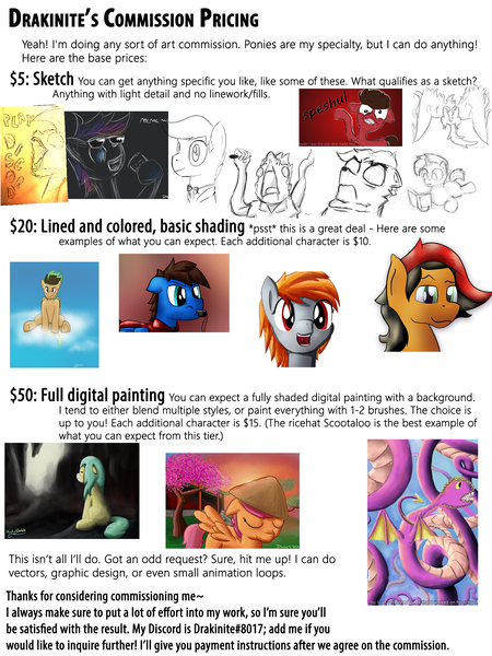 Size: 1800x2400 | Tagged: artist:drakinite, commission, commissions sheet, derpibooru import, dragon, info sheet, oc, oc:cirrus stripes, oc:drakinite, oc:galawaille, oc:littleshyfim, oc:pixel3000nerd, oc:red card, oc:thetaze, oc:tridashie, painting, safe, scootaloo, sketch