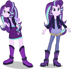 Size: 8500x8261 | Tagged: safe, artist:limedazzle, derpibooru import, starlight glimmer, equestria girls, my past is not today, rainbow rocks, absurd resolution, alternate universe, boots, clothes, hand on hip, high heel boots, jacket, jewelry, leather jacket, necklace, simple background, skirt, solo, spikes, transparent background, vector