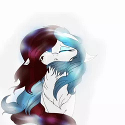 Size: 2560x2560 | Tagged: artist:brokensilence, crying, derpibooru import, front view, oc, oc:mira songheart, one eye closed, safe, solo, unofficial characters only, vent art, windswept mane, windswept tail