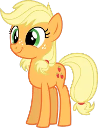 Size: 1039x1363 | Tagged: safe, artist:rustle-rose, derpibooru import, applejack, earth pony, pony, where the apple lies, cute, double mane, female, filly, freckles, inkscape, jackabetes, pigtails, simple background, smiling, solo, teenage applejack, teenager, transparent background, twintails, vector, younger