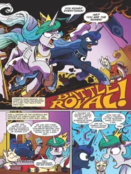 Size: 720x960 | Tagged: safe, artist:andypriceart, derpibooru import, idw, kibitz, princess celestia, princess luna, alicorn, pony, spoiler:comic, spoiler:comicff38, female, mare, preview