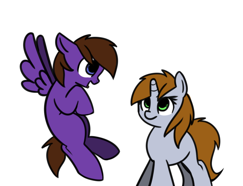 Size: 1280x979 | Tagged: safe, artist:neuro, derpibooru import, oc, oc:littlepip, unofficial characters only, pegasus, pony, unicorn, fallout equestria, female, flying, mare, simple background, transparent background