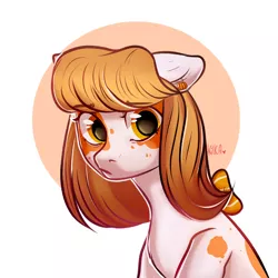 Size: 1280x1280 | Tagged: safe, artist:kilka-chan-yana, derpibooru import, oc, unofficial characters only, earth pony, pony, bow, ear piercing, earring, hair bow, jewelry, piercing, solo