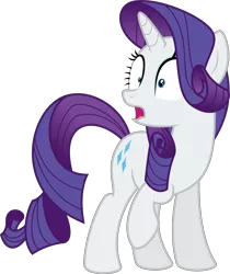 Size: 6400x7621 | Tagged: safe, artist:parclytaxel, derpibooru import, rarity, pony, unicorn, the gift of the maud pie, .svg available, absurd resolution, faic, female, mare, raised hoof, shocked, simple background, solo, transparent background, vector, wide eyes