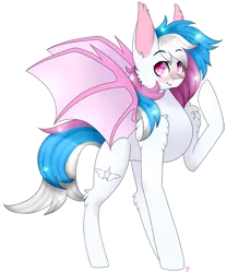 Size: 1511x1816 | Tagged: safe, artist:alithecat1989, derpibooru import, oc, oc:starbit, unofficial characters only, bat pony, pony, female, mare, raised hoof, simple background, solo, transparent background