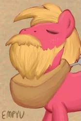 Size: 533x800 | Tagged: safe, artist:empyu, derpibooru import, big macintosh, earth pony, pony, beard, eyes closed, facial hair, majestic, majestic as fuck, male, solo, stallion