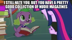 Size: 888x499 | Tagged: suggestive, derpibooru import, edit, edited screencap, screencap, spike, twilight sparkle, dog, equestria girls, caption, image macro, meme, spike the dog