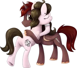 Size: 1313x1157 | Tagged: safe, artist:thebowtieone, derpibooru import, oc, oc:thorn rose, oc:wrench handler, unofficial characters only, alicorn, pegasus, pony, female, hug, male, mare, simple background, stallion, transparent background