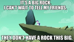 Size: 811x460 | Tagged: boulder, buffy the vampire slayer, crossover, derpibooru import, edit, edited screencap, female, filly, filly rarity, image macro, meme, rarity, rarity's destiny, rock, safe, sarcasm, screencap, solo, the cutie re-mark, youtube link