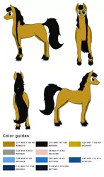 Size: 905x1542 | Tagged: safe, artist:darkhestur, derpibooru import, oc, oc:dark, unofficial characters only, bead, braid, cymk, front view, hexadecimal, horseshoes, looking at you, norse pony, rear view, reference sheet, side view, simple background, white background