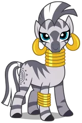Size: 2008x3000 | Tagged: artist:brony-works, derpibooru import, high res, looking at you, safe, simple background, smiling, solo, transparent background, vector, zebra, zecora