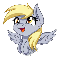 Size: 1300x1300 | Tagged: safe, artist:jack-pie, derpibooru import, derpy hooves, pegasus, pony, cute, female, happy, mare, open mouth, simple background, smiling, solo, transparent background
