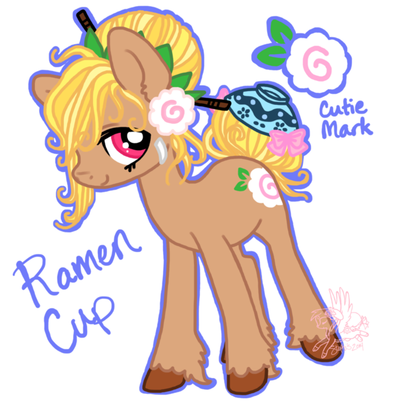 Size: 1024x1024 | Tagged: safe, artist:coffeecuppup, derpibooru import, oc, oc:ramen cup, unofficial characters only, earth pony, pony, female, mare, simple background, solo, transparent background