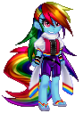 Size: 93x127 | Tagged: artist:sakuyamon, derpibooru import, human, humanized, pixel art, pony coloring, rainbow dash, safe, simple background, solo, sprite, tailed humanization, transparent background