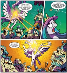 Size: 1301x1412 | Tagged: safe, artist:brendahickey, derpibooru import, idw, princess celestia, alicorn, golem, pony, legends of magic, spoiler:comic, spoiler:comiclom1, hypocritical heartwarming