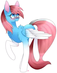 Size: 1330x1721 | Tagged: safe, artist:alithecat1989, derpibooru import, oc, unofficial characters only, pegasus, pony, blushing, female, gift art, looking back, mare, simple background, smiling, solo, transparent background