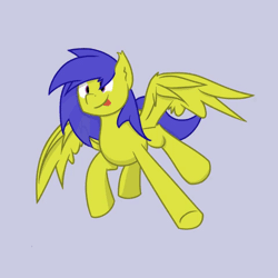 Size: 480x480 | Tagged: safe, artist:carson marain, derpibooru import, oc, oc:crispy, unofficial characters only, pegasus, pony, animated, gif, simple background, solo, tongue out
