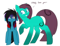 Size: 2112x1600 | Tagged: safe, artist:despotshy, derpibooru import, oc, oc:betty traum, oc:despy, unofficial characters only, earth pony, pony, female, floppy ears, hypnosis, mare, raised hoof, simple background, size difference, transparent background