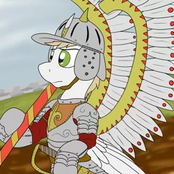 Size: 1280x1280 | Tagged: safe, artist:undercoverpone, derpibooru import, oc, unofficial characters only, pegasus, pony, armor, hussar, male, poland, stallion, winged hussar