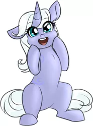 Size: 537x726 | Tagged: safe, artist:its-gloomy, derpibooru import, oc, oc:moonbow, unofficial characters only, pony, unicorn, adorable face, body markings, cheek bulge, cheek squish, cute, female, gasp, gloomy mark is trying to kill us, happy, simple background, sitting, solo, squee, squishy cheeks, weapons-grade cute, white background