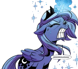 Size: 927x825 | Tagged: safe, artist:brendahickey, derpibooru import, edit, idw, princess luna, alicorn, pony, legends of magic, spoiler:comic, spoiler:comiclom1, background removed, female, out of context, s1 luna, simple background, solo, transparent background, younger