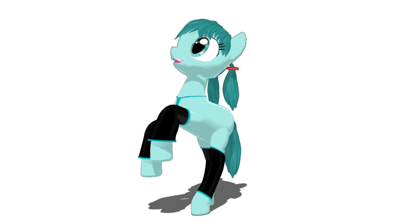 Size: 1280x720 | Tagged: safe, artist:waltervd, derpibooru import, ponified, pony, 3d, downloadable, hatsune miku, mmd, solo, vocaloid