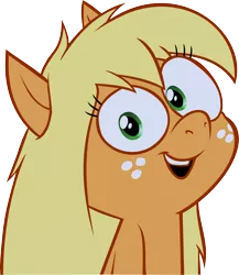 Size: 5214x6000 | Tagged: safe, artist:fox1047, derpibooru import, applejack, earth pony, pony, .mov, ask jappleack, absurd resolution, cute, hatless, jappleack, looking at you, missing accessory, simple background, solo, transparent background, vector