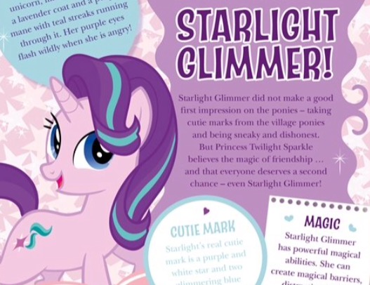 Size: 527x406 | Tagged: safe, derpibooru import, official, starlight glimmer, pony, unicorn, all about x, annual, female, mare, my little pony annual, my little pony annual 2018, text, wall of text