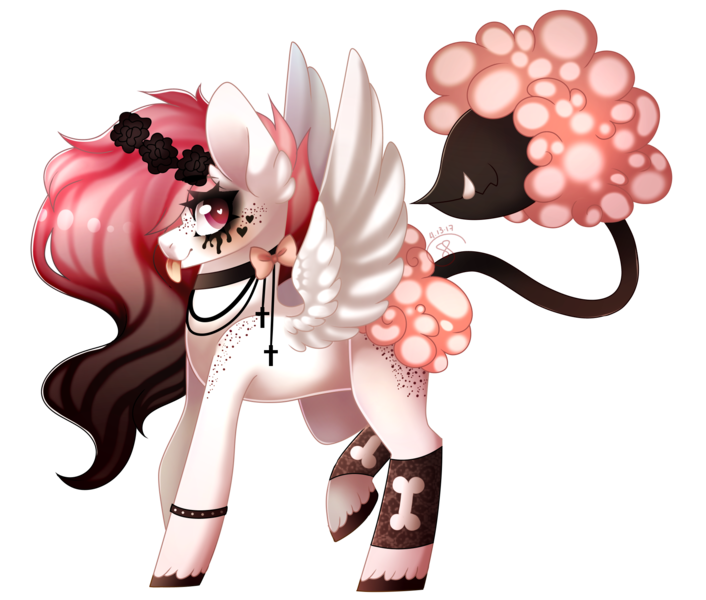 Size: 2000x1700 | Tagged: safe, artist:starshame, derpibooru import, oc, unofficial characters only, pegasus, plant pony, pony, closed species, commission, female, freckles, looking at you, mare, simple background, solo, transparent background