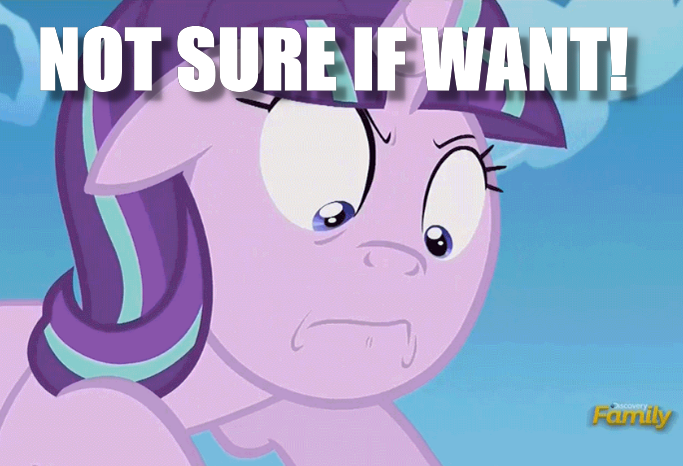 Size: 683x466 | Tagged: safe, derpibooru import, screencap, starlight glimmer, pony, the cutie re-mark, faic, frown, image macro, meme, not sure if want