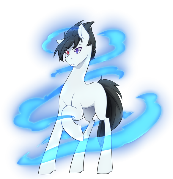 Size: 2981x3073 | Tagged: artist:mylittlesheepy, aura, blank flank, derpibooru import, heterochromia, male, oc, oc:tobias, safe, solo, unofficial characters only