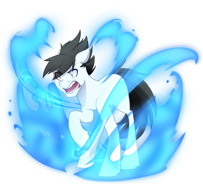 Size: 3368x3048 | Tagged: angry, artist:mylittlesheepy, aura, blank flank, derpibooru import, heterochromia, male, oc, oc:tobias, safe, solo, teeth, unofficial characters only