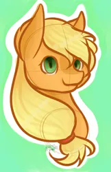 Size: 2500x3850 | Tagged: safe, artist:zombiecupcake101, derpibooru import, applejack, earth pony, pony, colored sketch, female, green eyes, mare, simple background, smiling, solo