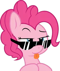 Size: 3763x4500 | Tagged: safe, artist:pabbley, artist:slb94, derpibooru import, pinkie pie, :p, absurd resolution, bust, cute, deal with it, diapinkes, portrait, simple background, solo, sunglasses, tongue out, transparent background, vector