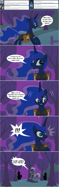 Size: 1000x3166 | Tagged: safe, artist:flash equestria photography, derpibooru import, princess luna, pony, hunted luna, cloak, clothes, comic, royal guard, saddle bag