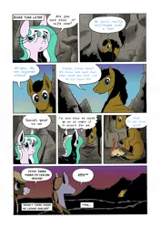 Size: 764x1080 | Tagged: safe, artist:darkhestur, derpibooru import, oc, oc:dark, oc:dustlight, unofficial characters only, flutter pony, ask, campfire, comic, elder futhark, futhark, horseshoes, night, norse pony, panel, runes, tumblr