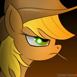 Size: 1000x1000 | Tagged: safe, artist:lennonblack, derpibooru import, applejack, earth pony, pony, bust, gradient background, portrait, solo, straw in mouth, toothpick