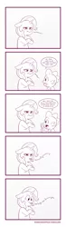 Size: 1544x5288 | Tagged: safe, artist:raph13th, derpibooru import, spike, trixie, dragon, pony, unicorn, comic:glim glam and pals, absurd resolution, bipedal, comic, dialogue, female, floppy ears, grumpy, kazoo, male, mare, monochrome, musical instrument, scrunchy face, silly, silly pony, speech bubble