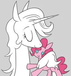 Size: 600x644 | Tagged: artist:sonicdramon, crossover, derpibooru import, eyes closed, marigold heavenly nostrils, phoebe and her unicorn, pinkie pie, plushie, safe