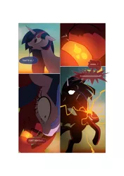 Size: 3541x5016 | Tagged: safe, artist:gashiboka, derpibooru import, twilight sparkle, twilight sparkle (alicorn), oc, oc:brotonia, alicorn, pony, comic:recall the time of no return, absurd resolution, comic, fake twilight, zygon