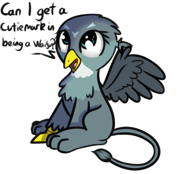 Size: 667x642 | Tagged: safe, artist:neuro, derpibooru import, gabby, gryphon, beak, curled tail, cute, facial markings, female, gabbybetes, image, looking up, open beak, open mouth, png, simple background, sitting, solo, spread wings, talking, transparent background, waifu, weapons-grade cute, wings