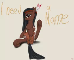 Size: 6000x4900 | Tagged: absurd resolution, artist:littlenaughtypony, bodypaint, clothes, derpibooru import, feather, female, hair ribbon, looking at you, native american, oc, safe, sitting, smiling, solo, spreading, spread legs, unofficial characters only