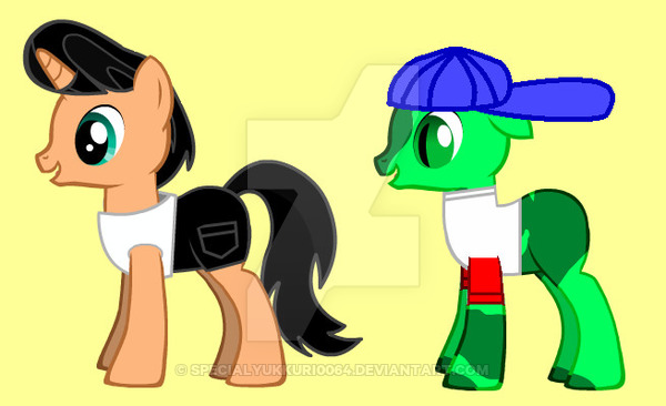 Size: 600x366 | Tagged: safe, artist:yukkurifan64, derpibooru import, ponified, earth pony, pony, unicorn, pony creator, craig slithers, sanjay and craig, sanjay patel