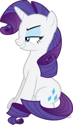 Size: 3512x6021 | Tagged: safe, artist:abadcookie, derpibooru import, rarity, pony, unicorn, absurd resolution, female, grin, lidded eyes, mare, simple background, sitting, smiling, solo, transparent background, vector