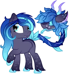 Size: 3000x3181 | Tagged: artist:scourge707, augmented tail, cow plant pony, cute little fangs, derpibooru import, fangs, high res, monster pony, oc, oc:pebble, oc:sapphire, original species, primal plant pony, safe, simple background, tailmouth, transparent background, unofficial characters only, unshorn fetlocks, vector